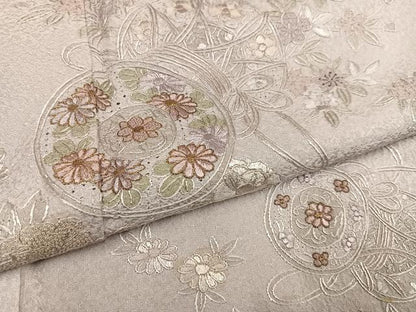 平和屋着物●訪問着　中国三大刺繍　スワトウ刺繍　汕頭刺繍　相良刺繍　花鼓文　正絹　逸品　AABJ6266ph