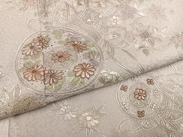 平和屋着物●訪問着　中国三大刺繍　スワトウ刺繍　汕頭刺繍　相良刺繍　花鼓文　正絹　逸品　AABJ6266ph