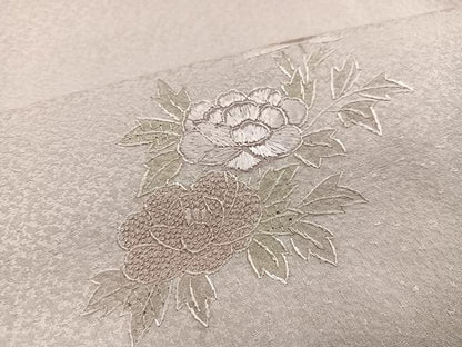 平和屋着物●訪問着　中国三大刺繍　スワトウ刺繍　汕頭刺繍　相良刺繍　花鼓文　正絹　逸品　AABJ6266ph