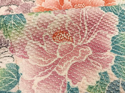 平和屋着物●名門　藤娘きぬたや・総絞り　振袖　草花文　正絹　逸品　AABJ6267ph