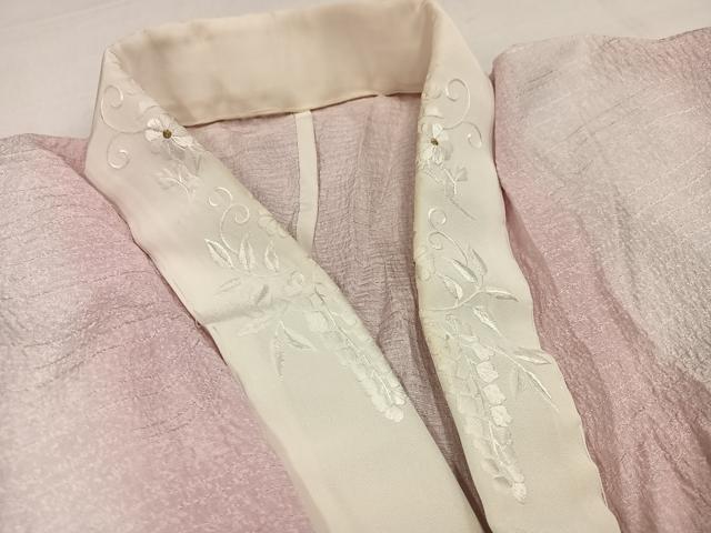 平和屋着物●長襦袢　無双仕立て　間道　やまと誂製　半衿刺繍　正絹　逸品　AABJ6272ph
