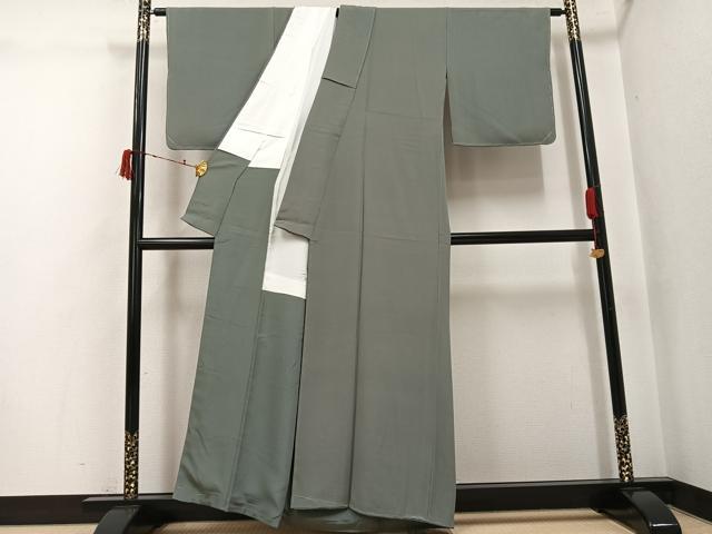 平和屋着物●上質な色無地　岩井茶色　正絹　逸品　未使用　AABJ6273ph