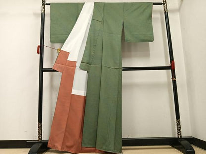 平和屋着物●上質な小紋　作家物　花地紋　暈し染め　正絹　逸品　AABJ6274ph