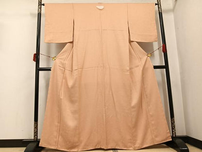 平和屋着物●上質な色無地　草花地紋　正絹　逸品　未使用　AABJ6277ph