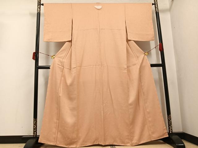 平和屋着物●上質な色無地　草花地紋　正絹　逸品　未使用　AABJ6277ph