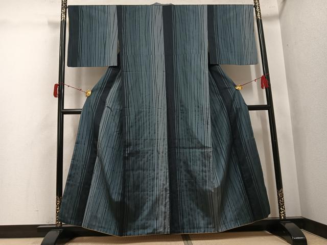 平和屋着物●本場大島紬　雲絞り　間道　やまと誂製　正絹　逸品　AABJ6281ph
