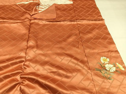 平和屋着物●豪華振袖　駒刺繍　地紙立波花文　金彩　上代28万　仮絵羽　逸品　未使用　AABJ6283ph