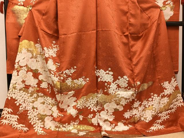 平和屋着物●豪華振袖　駒刺繍　霞花文　金彩　上代29万　仮絵羽　逸品　未使用　AABJ6284ph