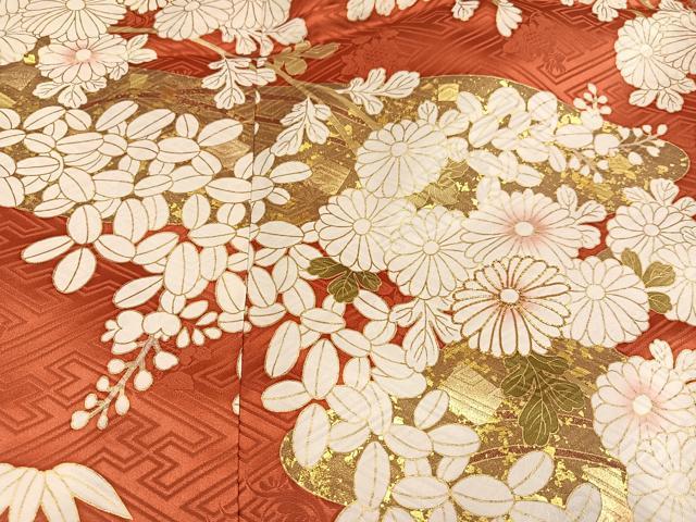 平和屋着物●豪華振袖　駒刺繍　霞花文　金彩　上代29万　仮絵羽　逸品　未使用　AABJ6284ph