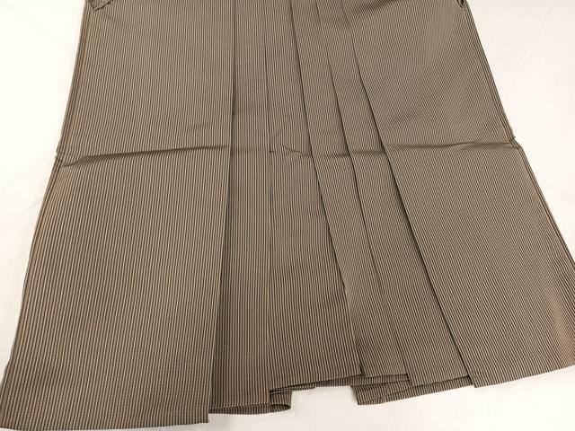 平和屋着物●男性　鳥居良　茶喜仙台平　馬乗り袴　縞　茶喜謹製　正絹　逸品　AABJ6286ph