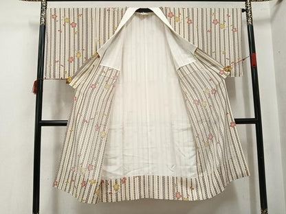 平和屋着物●長襦袢　袷　桜　梅　正絹　逸品　未使用　AABJ6289ph