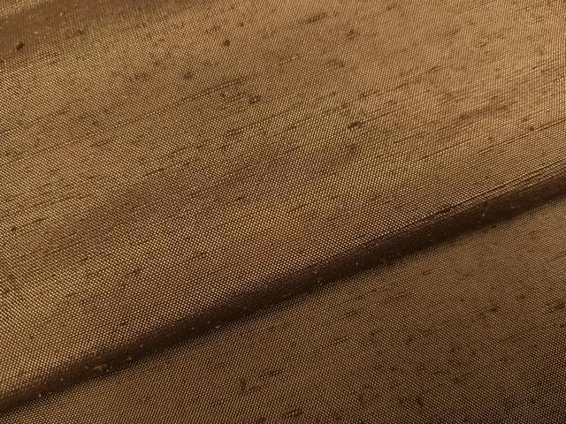 平和屋着物●男性　紬　アンサンブル　色無地　朽葉色　正絹　逸品　AABJ6295ph