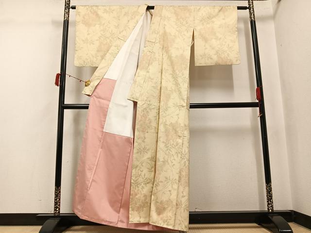 平和屋着物●本場大島紬　更紗唐草文　正絹　逸品　AABJ6297ph