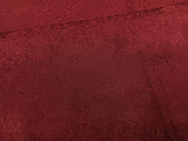 平和屋着物●豪華振袖　色無地　花地紋　小豆色　やまと誂製　正絹　逸品　AABJ6299ph