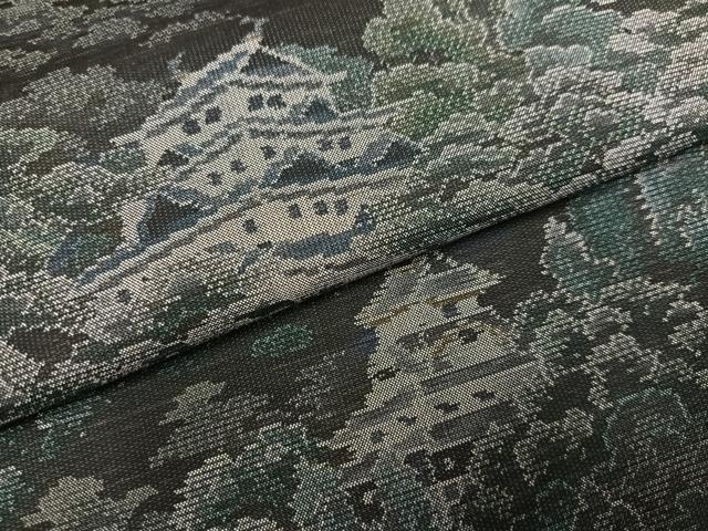 平和屋着物●都喜ヱ門　本場大島紬　総絣　風景樹林文　藤絹織物謹製　正絹　逸品　AABJ6301ph