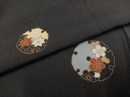 平和屋着物●訪問着　雪輪花文　金彩　鈴乃屋扱い　正絹　逸品　AABJ6302ph