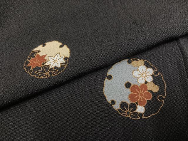 平和屋着物●訪問着　雪輪花文　金彩　鈴乃屋扱い　正絹　逸品　AABJ6302ph