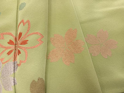 平和屋着物●豪華振袖　総刺繍　舞桜文　正絹　逸品　AABJ6304ph