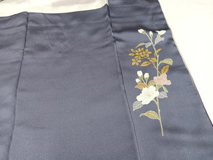 平和屋着物●訪問着　友禅　枝花文　暈し染め　金彩　正絹　逸品　AABJ6314ph