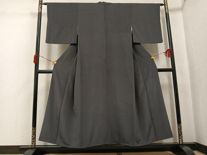 平和屋着物●上質な色無地　仙斎茶色　正絹　逸品　AABJ6315ph
