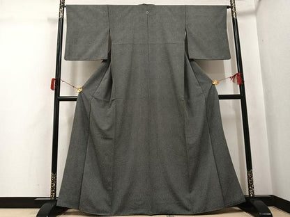 平和屋着物●江戸小紋　鮫小紋柄　黒地　洗える着物　AABJ6316ph