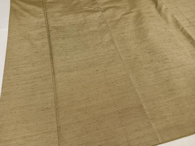 平和屋着物●上質な紬　色無地　榛色　正絹　逸品　AABJ6318ph