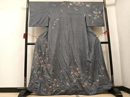平和屋着物●訪問着　紬地　辻が花　正絹　逸品　AABJ6320ph
