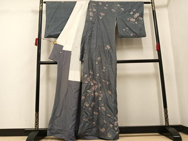 平和屋着物●訪問着　紬地　辻が花　正絹　逸品　AABJ6320ph