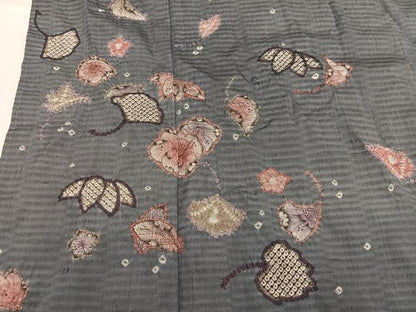 平和屋着物●訪問着　紬地　辻が花　正絹　逸品　AABJ6320ph
