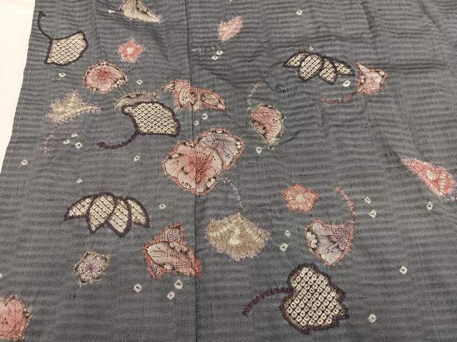 平和屋着物●訪問着　紬地　辻が花　正絹　逸品　AABJ6320ph