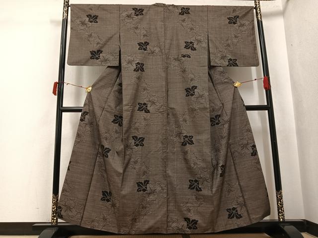 平和屋着物●本場大島紬　カタス7マルキ　舞花文　正絹　逸品　AABJ6321ph