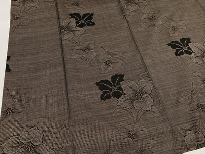 平和屋着物●本場大島紬　カタス7マルキ　舞花文　正絹　逸品　AABJ6321ph