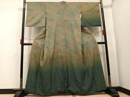 平和屋着物●訪問着　お召地　霞文　正絹　逸品　AABJ6323ph
