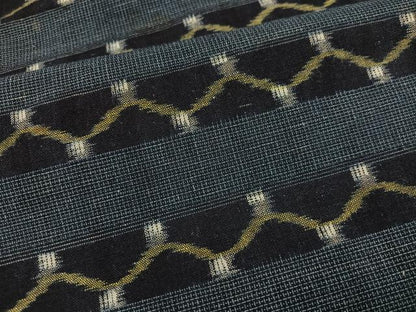 平和屋着物●久留米絣　単衣　横段文　綿　逸品　AABJ6325ph