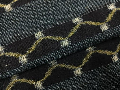 平和屋着物●久留米絣　単衣　横段文　綿　逸品　AABJ6325ph