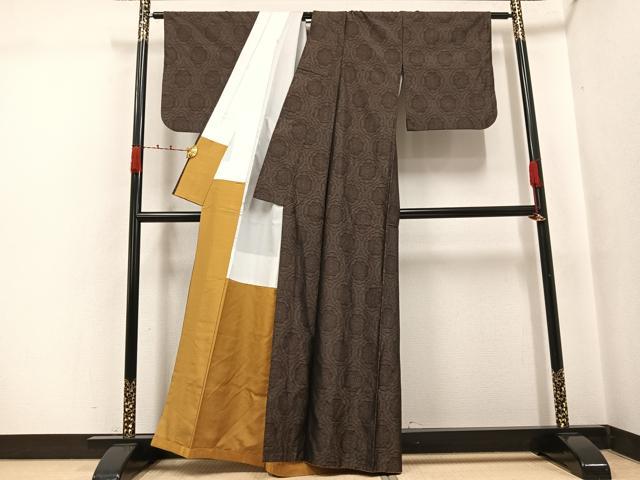 平和屋着物●本場大島紬　花尽くし　正絹　逸品　AABJ6328ph