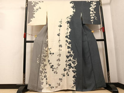 平和屋着物●訪問着　枝垂れ桜シルエット　正絹　逸品　AABJ6330ph