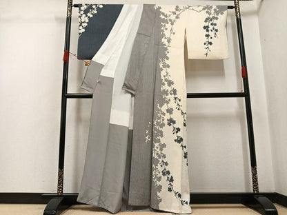 平和屋着物●訪問着　枝垂れ桜シルエット　正絹　逸品　AABJ6330ph