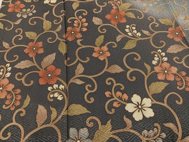 平和屋着物●訪問着　花唐草文　暈し染め　金彩　正絹　逸品　AABJ6331ph