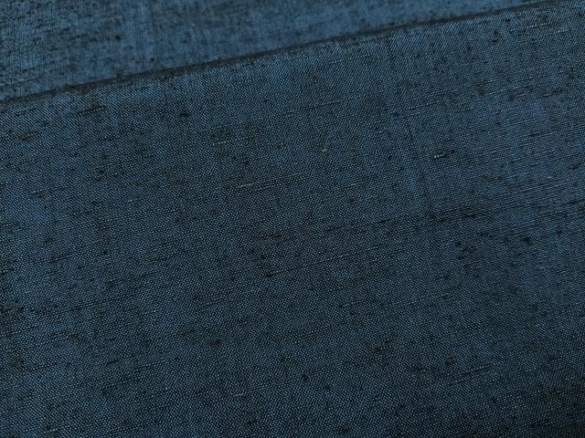平和屋着物●男性　紬　アンサンブル　色無地　鉄御納戸色　正絹　逸品　AABJ6332ph
