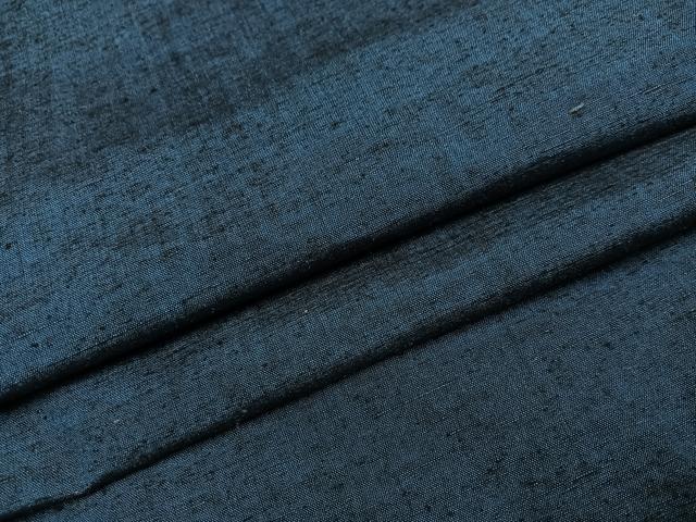 平和屋着物●男性　紬　アンサンブル　色無地　鉄御納戸色　正絹　逸品　AABJ6332ph