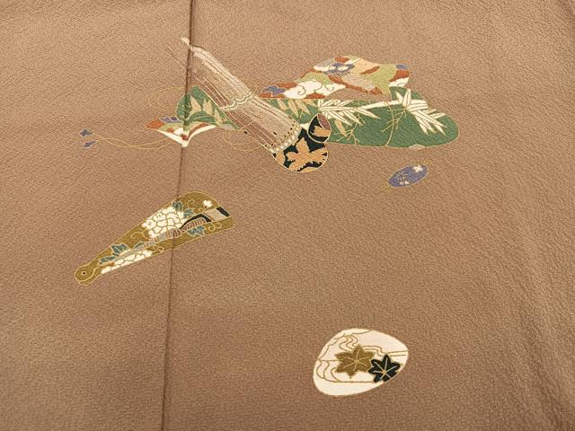平和屋着物●訪問着　作家物　刺繍　楽器吉祥文　正絹　逸品　AABJ6334ph