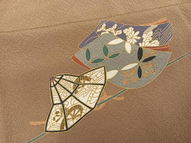 平和屋着物●訪問着　作家物　刺繍　楽器吉祥文　正絹　逸品　AABJ6334ph