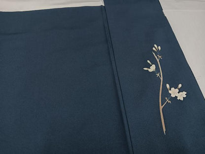 平和屋着物●訪問着　紬地　枝垂れ桜文　金彩　鈴乃屋扱い　正絹　逸品　未使用　AABJ6336ph