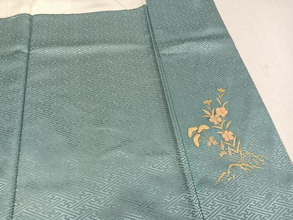 平和屋着物●訪問着　檜扇花文　暈し染め　金彩　正絹　逸品　未使用　AABJ6337ph