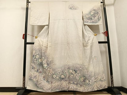 平和屋着物●越後十日町の一流染匠　桐屋・翠山工房　訪問着　絞り　辻が花　暈し染め　正絹　逸品　AABJ6338ph