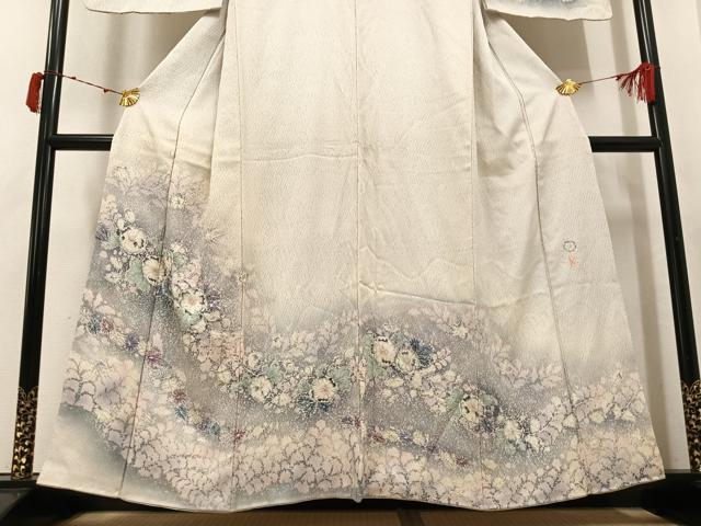 平和屋着物●越後十日町の一流染匠　桐屋・翠山工房　訪問着　絞り　辻が花　暈し染め　正絹　逸品　AABJ6338ph