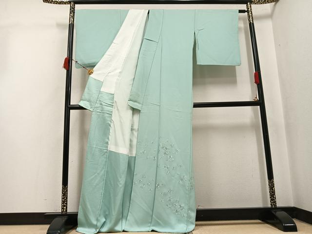 平和屋着物●豪華色留袖　総刺繍　舞花文　正絹　逸品　AABJ6347ph