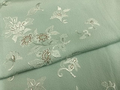 平和屋着物●豪華色留袖　総刺繍　舞花文　正絹　逸品　AABJ6347ph