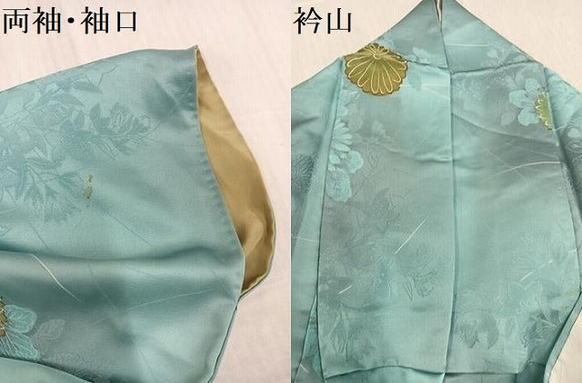 平和屋着物●上質な小紋　地紋起こし　草花文　正絹　逸品　AABJ6349ph